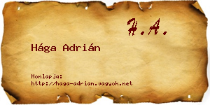 Hága Adrián névjegykártya
